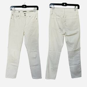 J Crew Womens 9" Vintage Slim Straight Jeans‎ Size 25 White Stretch Denim NWOT